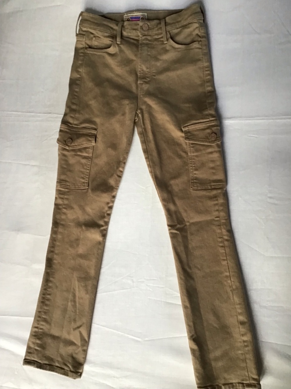 MOTHER Women’s Mid Rise Dazzler Cargo Ankle Jeans in Tan Size 25 Stretch - Picture 4 of 10